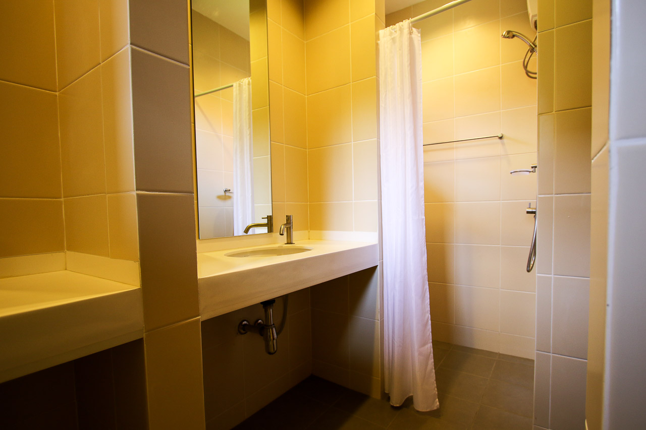 Shower area in a standard room in the new hotels